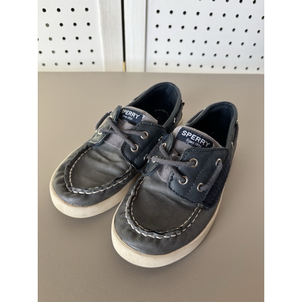 Youth Boys 12M Sperry Top Sider No Tie Boat Shoes Navy Blue